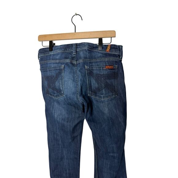 7 For All Mankind Jeans Women’s 30 Blue Flint Denim Bootcut Flare Leg 30x32 - Picture 2 of 5